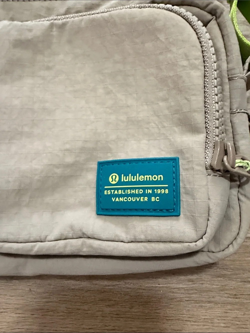 lululemon athletica Multi-Pocket Crossbody Messenger with Neon Green Strap
